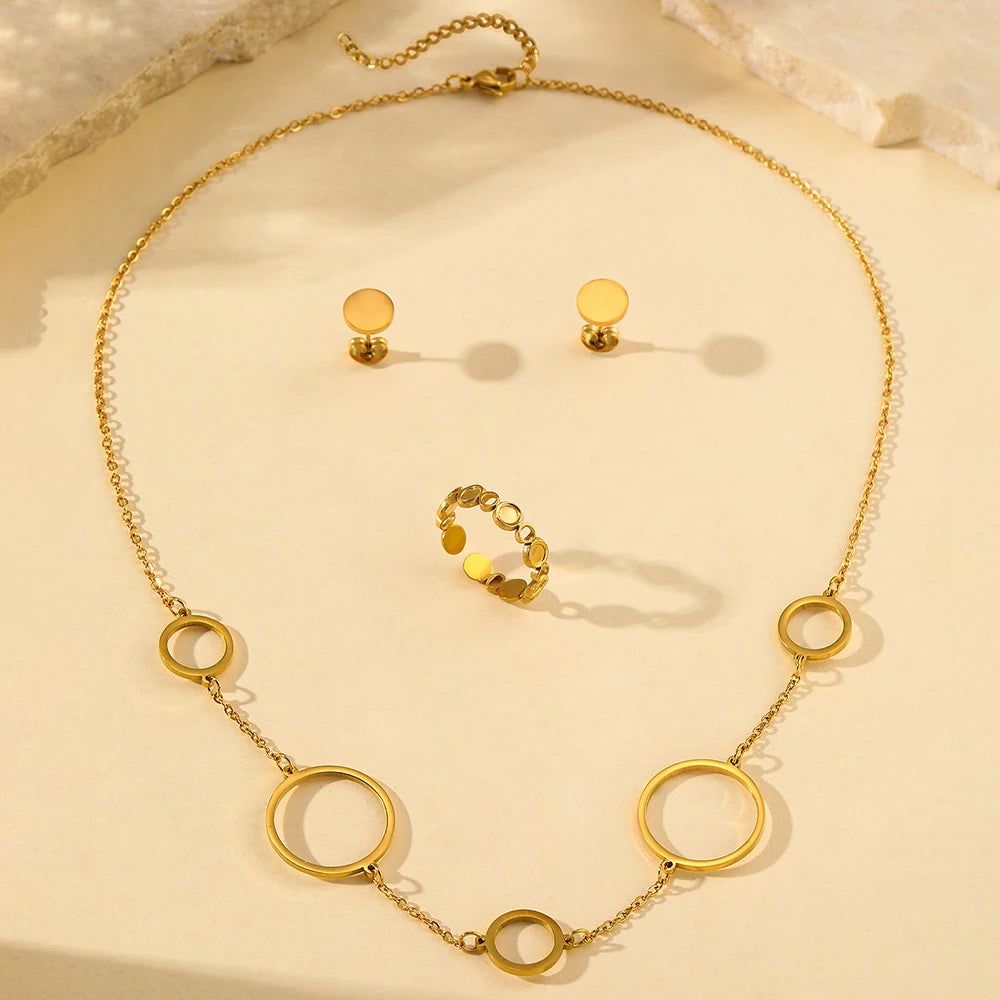 Helena Necklace Earrings Ring Set