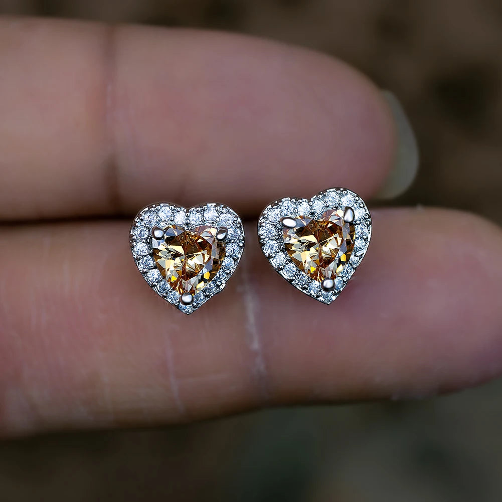 Delilah Heart Studs