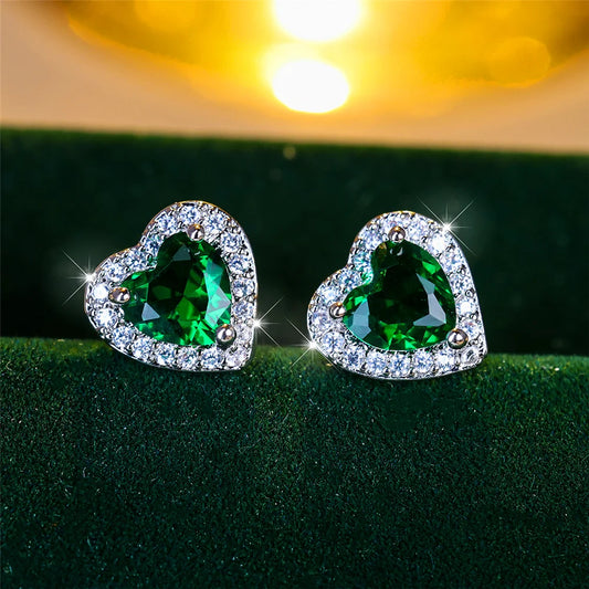Holly Heart Earrings