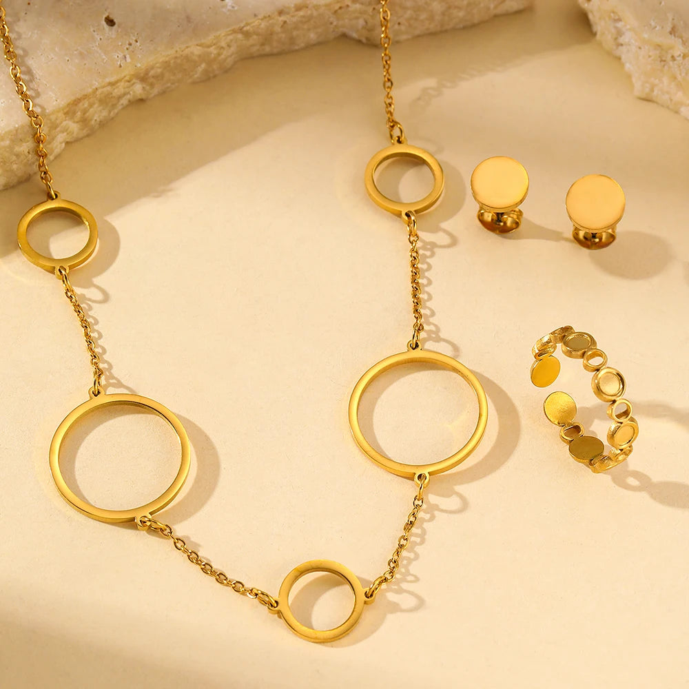 Helena Necklace Earrings Ring Set
