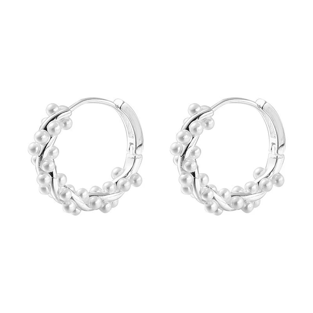 Lucrecia Imitation Pearl Hoop Earrings