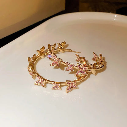 Paris Butterly Hoop Earrings