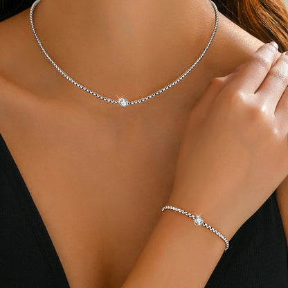 Nicky Single Pendant Necklace and Bracelet Set