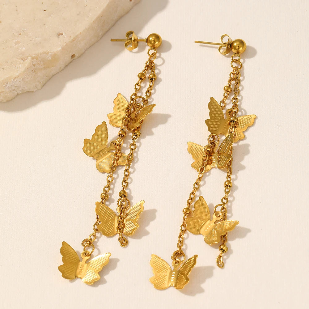 Eloise Butterfly Tassel Earrings