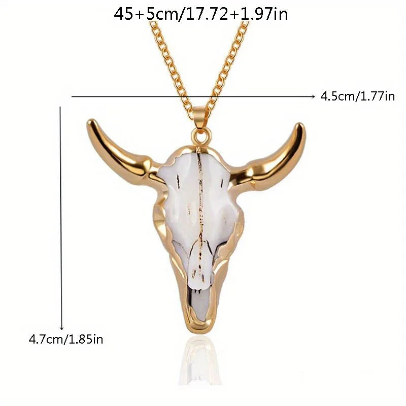Demeter Cow Skull Necklace