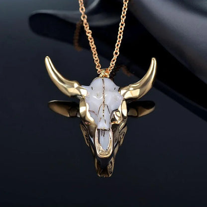 Demeter Cow Skull Necklace