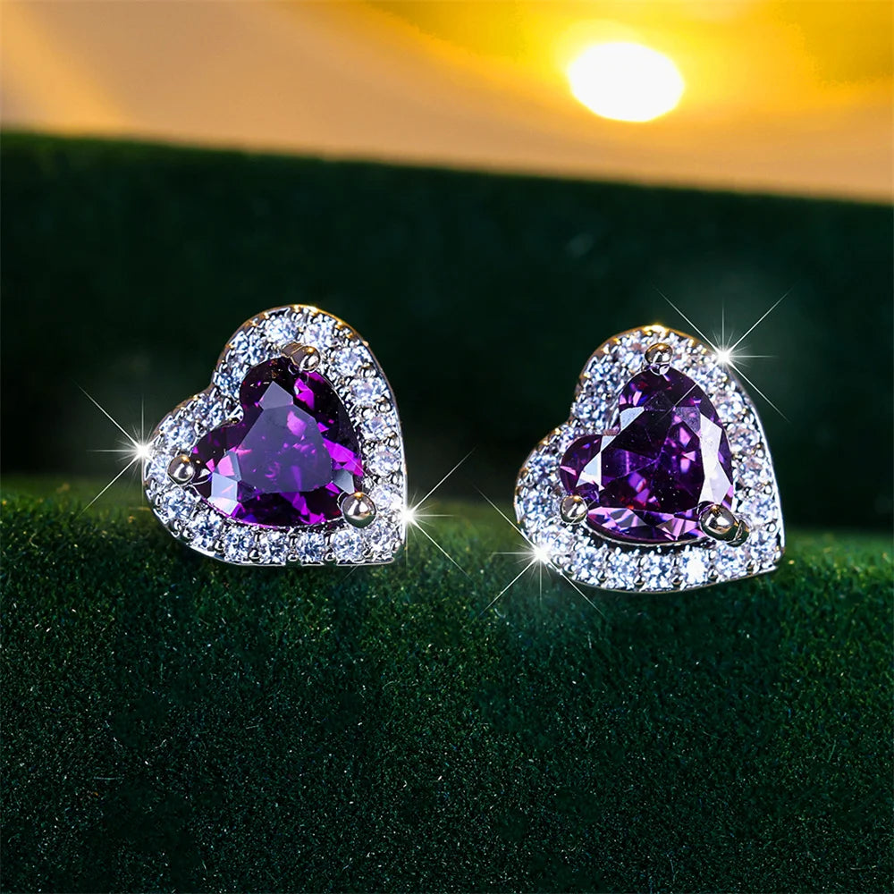 Holly Heart Earrings