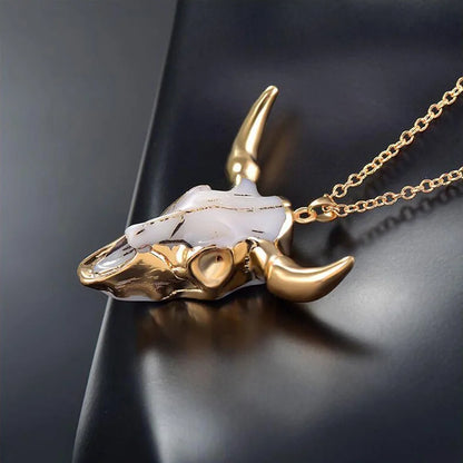 Demeter Cow Skull Necklace