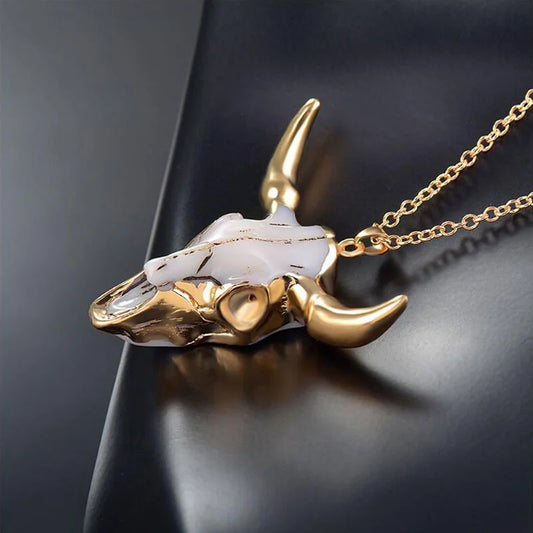 Demeter Cow Skull Necklace