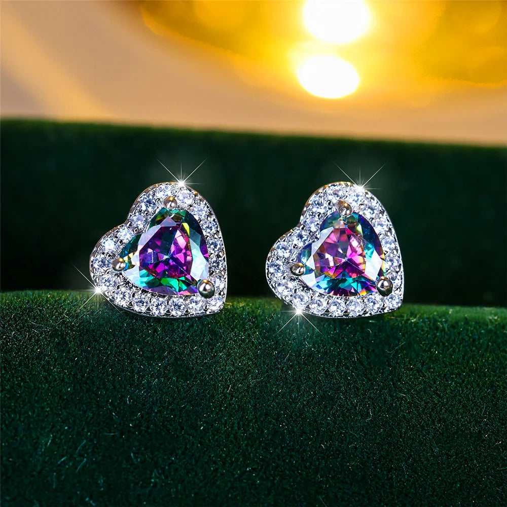 Holly Heart Earrings