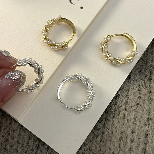 Lucrecia Imitation Pearl Hoop Earrings
