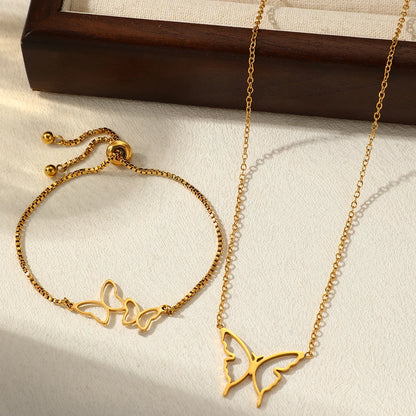 Brenda Butterfly Necklace and Bracelet Set