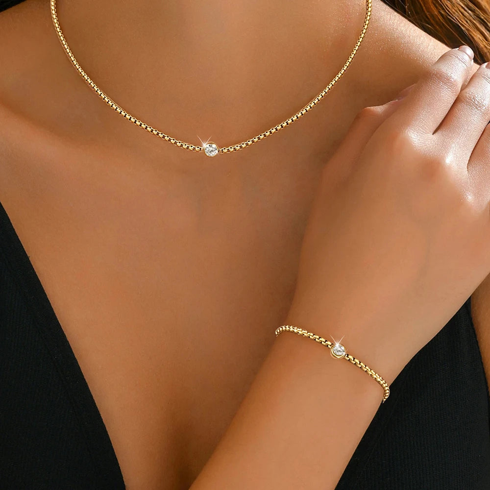 Nicky Single Pendant Necklace and Bracelet Set