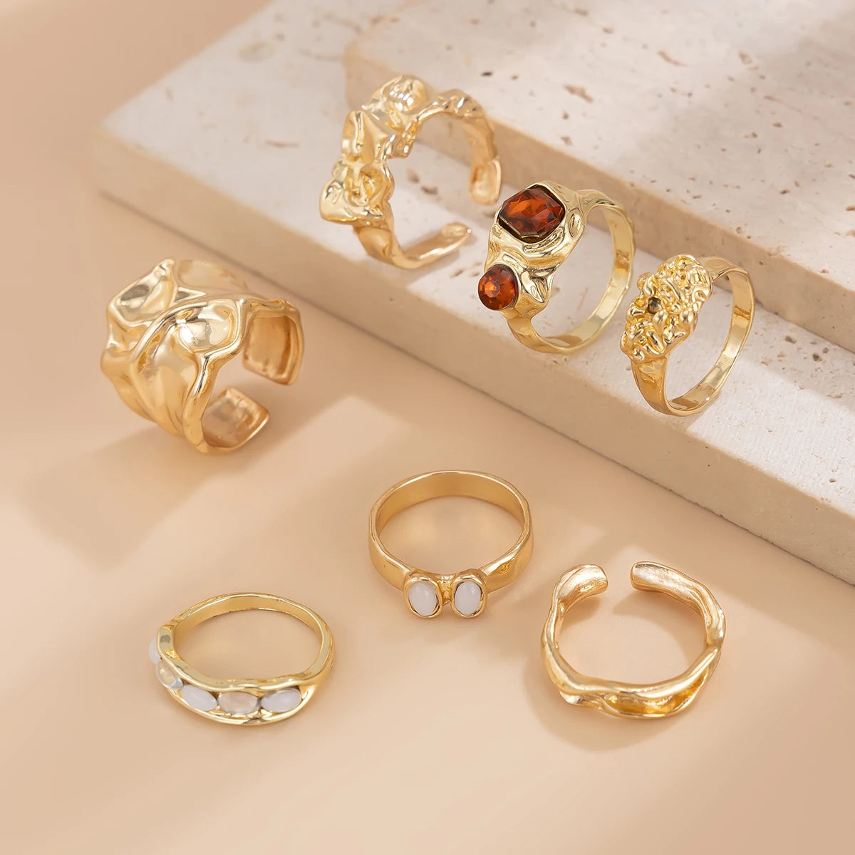 Timberly 7Pcs Ring Set