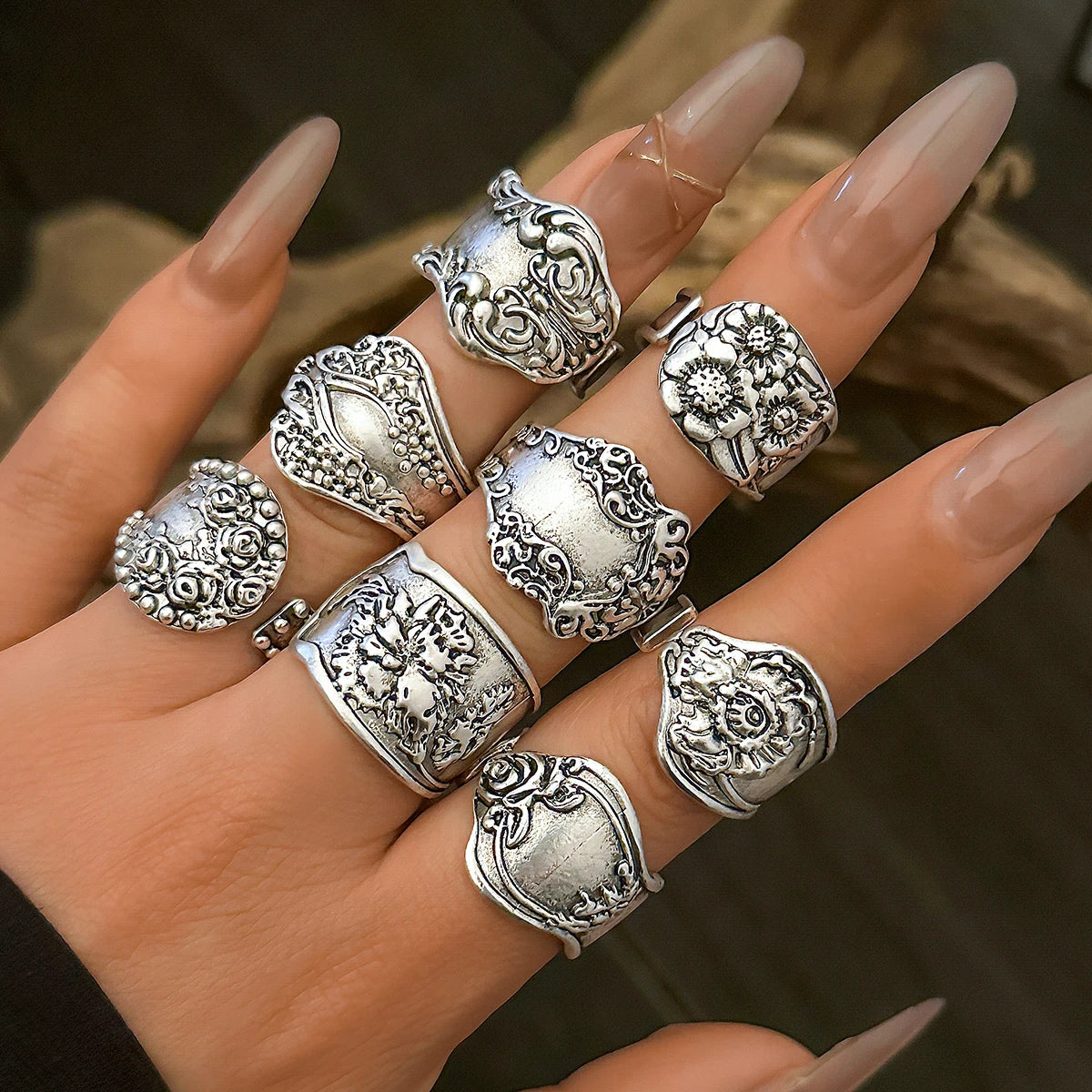 Moira Adjustable 8Pcs Set Rings