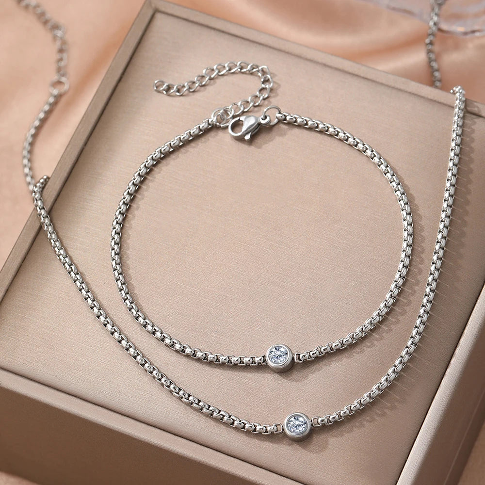 Nicky Single Pendant Necklace and Bracelet Set