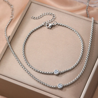 Nicky Single Pendant Necklace and Bracelet Set