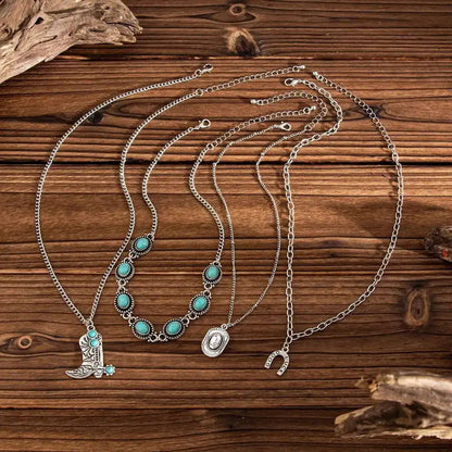 Fern Necklace 4Pcs Set