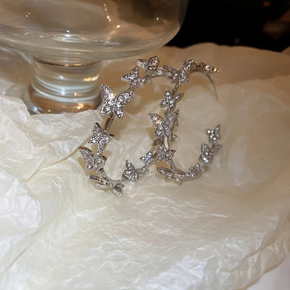 Paris Butterly Hoop Earrings