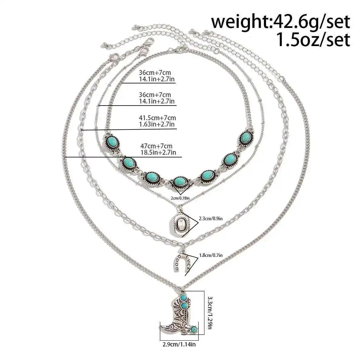 Fern Necklace 4Pcs Set