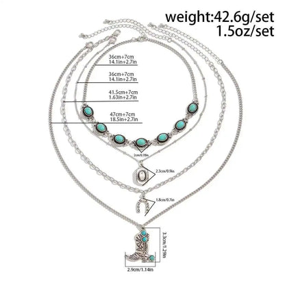 Fern Necklace 4Pcs Set