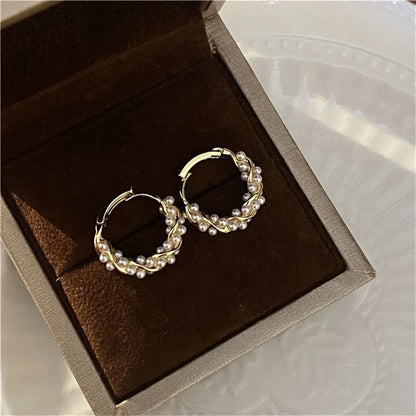 Lucrecia Imitation Pearl Hoop Earrings