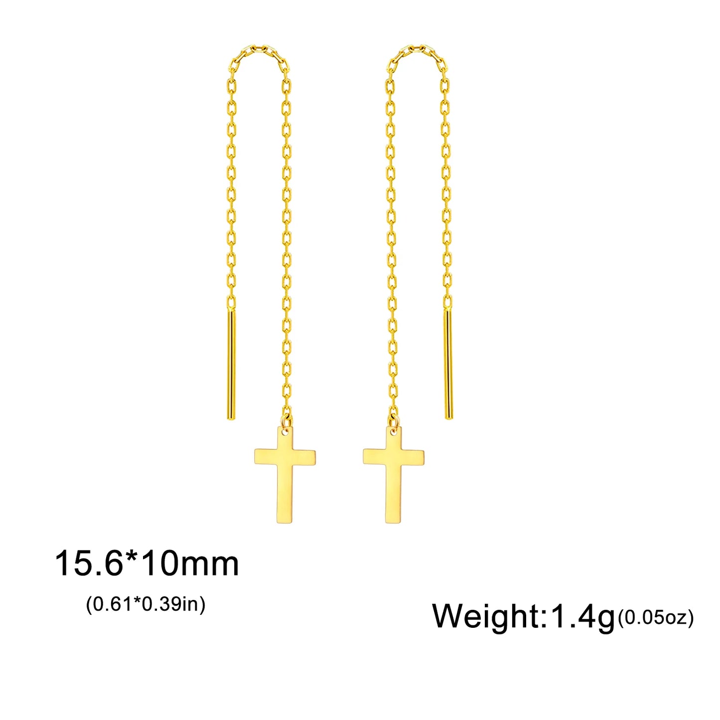 Esther Cross Long Earrings