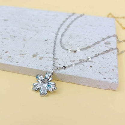 Alice Floral Double-Layer Pendant Necklace