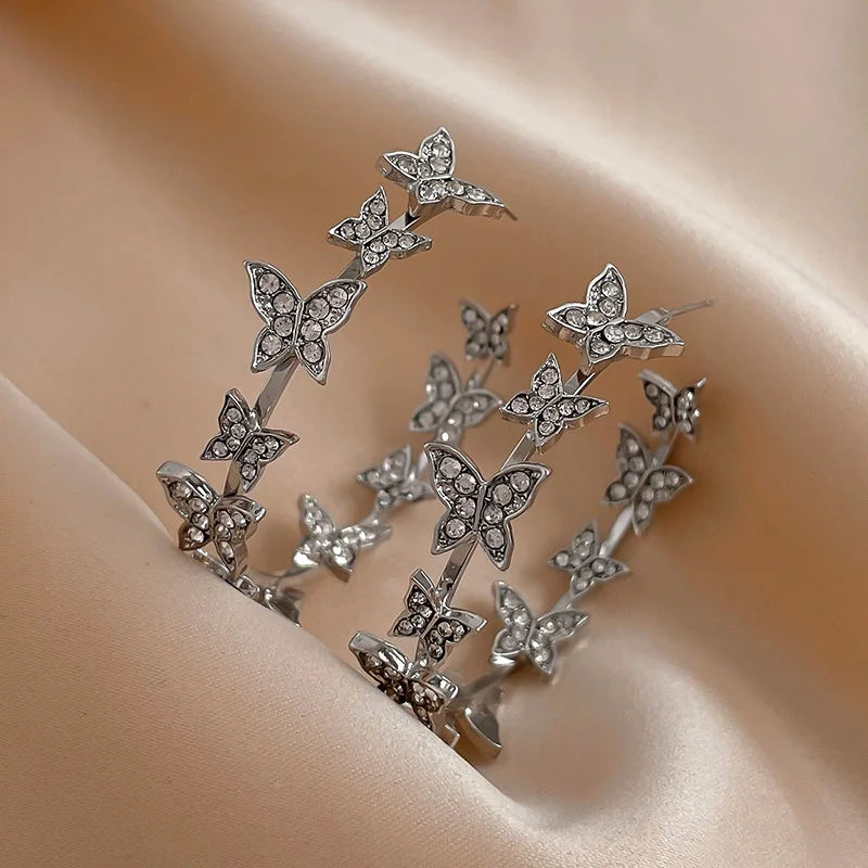 Paris Butterly Hoop Earrings