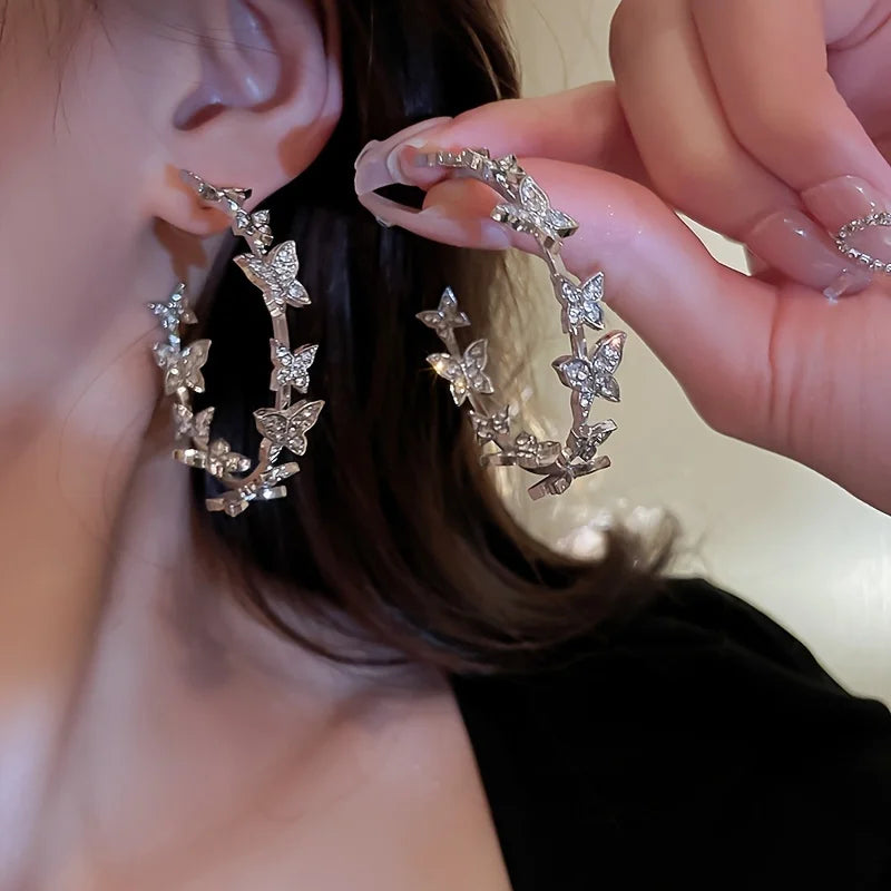 Paris Butterly Hoop Earrings