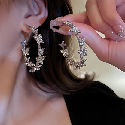 Paris Butterly Hoop Earrings
