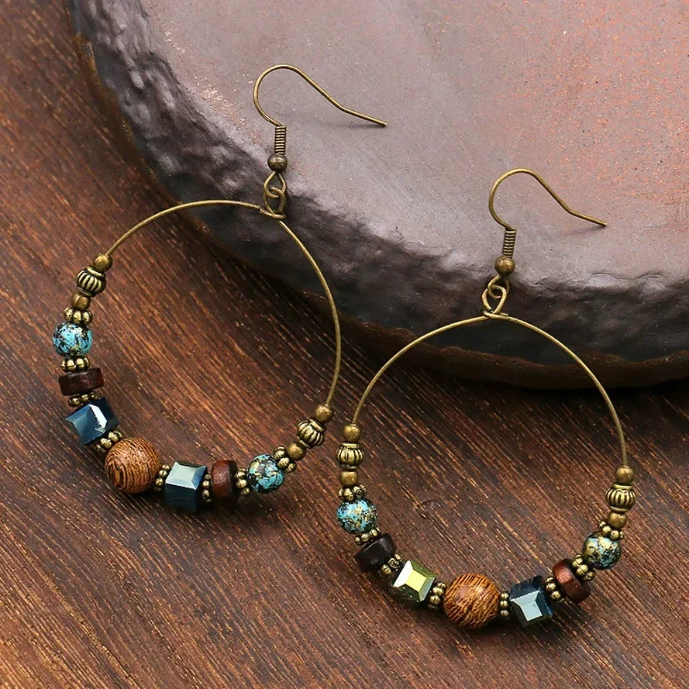 Odelia Drop Hoop Earrings