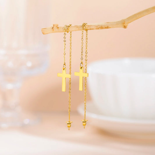 Esther Cross Long Earrings