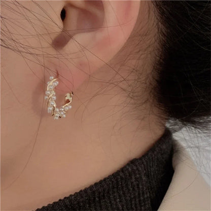 Lucrecia Imitation Pearl Hoop Earrings