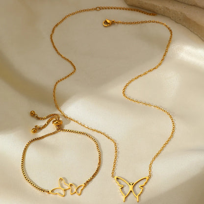 Brenda Butterfly Necklace and Bracelet Set