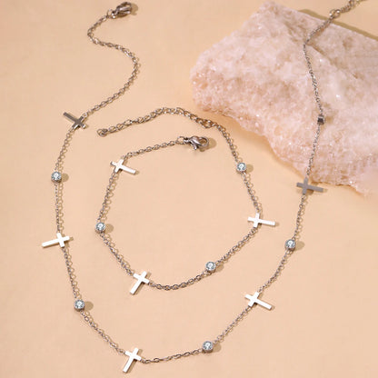 Carmen Cross Necklace and Bracelet Set