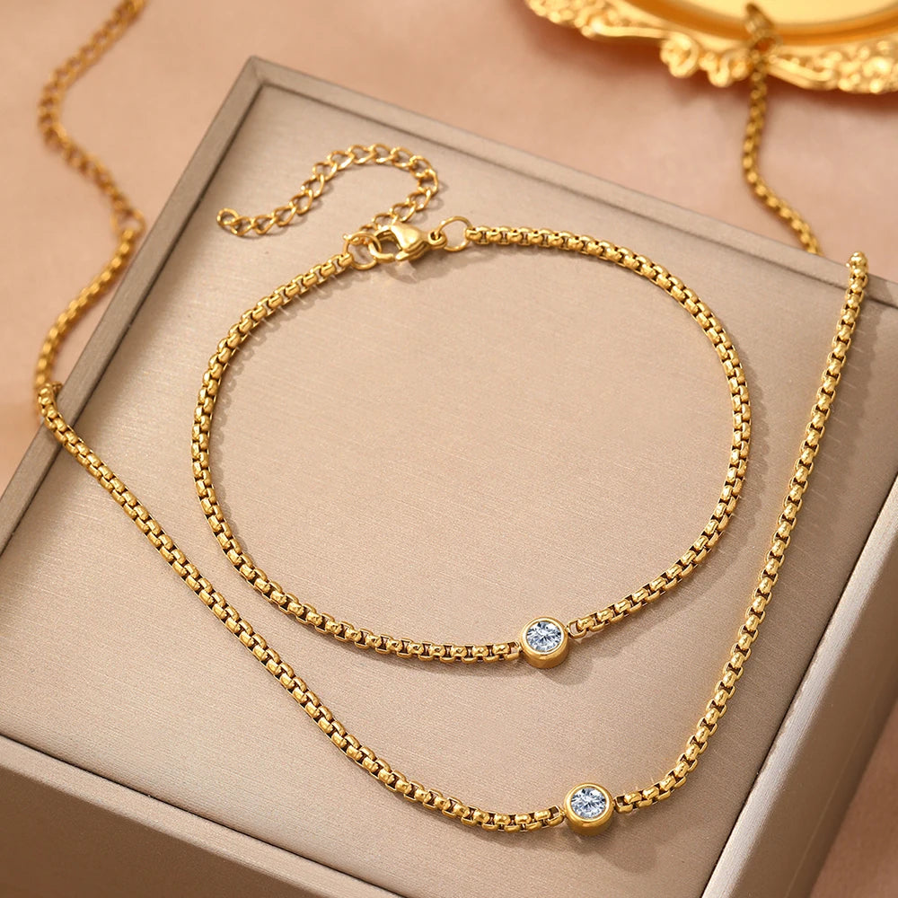 Nicky Single Pendant Necklace and Bracelet Set