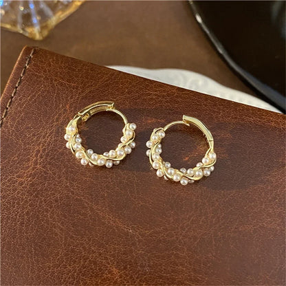 Lucrecia Imitation Pearl Hoop Earrings