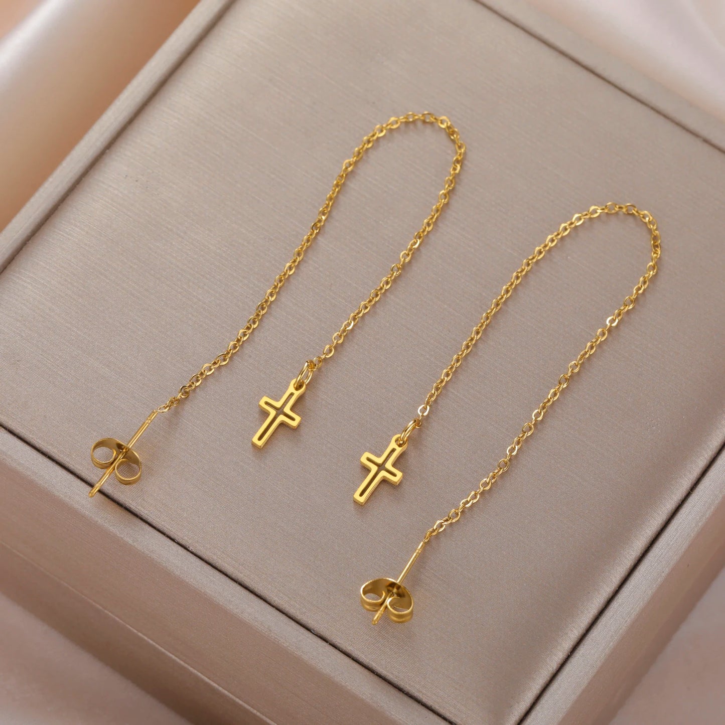 Esther Cross Long Earrings