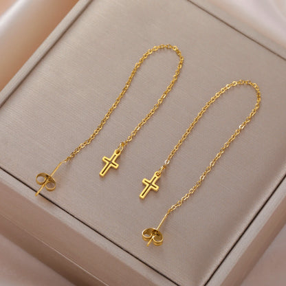 Esther Cross Long Earrings