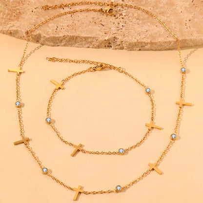 Carmen Cross Necklace and Bracelet Set
