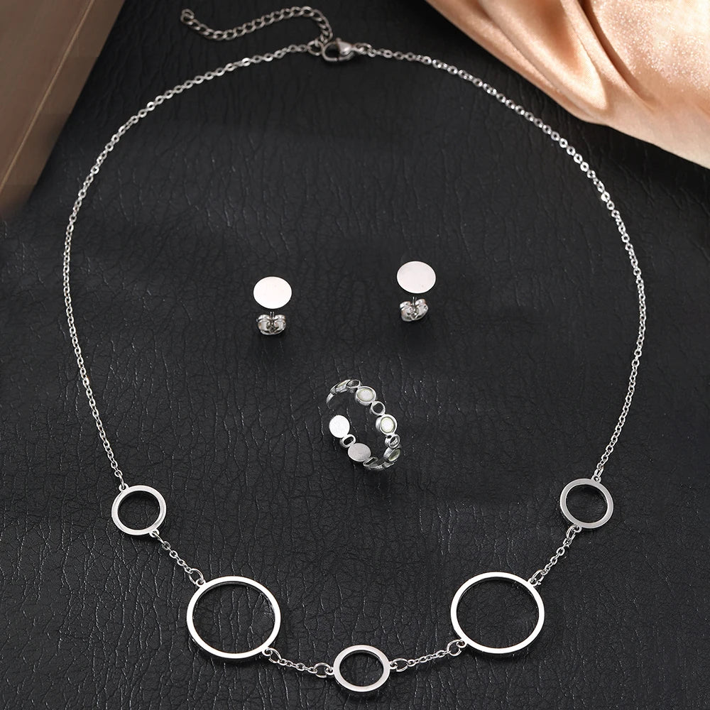 Helena Necklace Earrings Ring Set