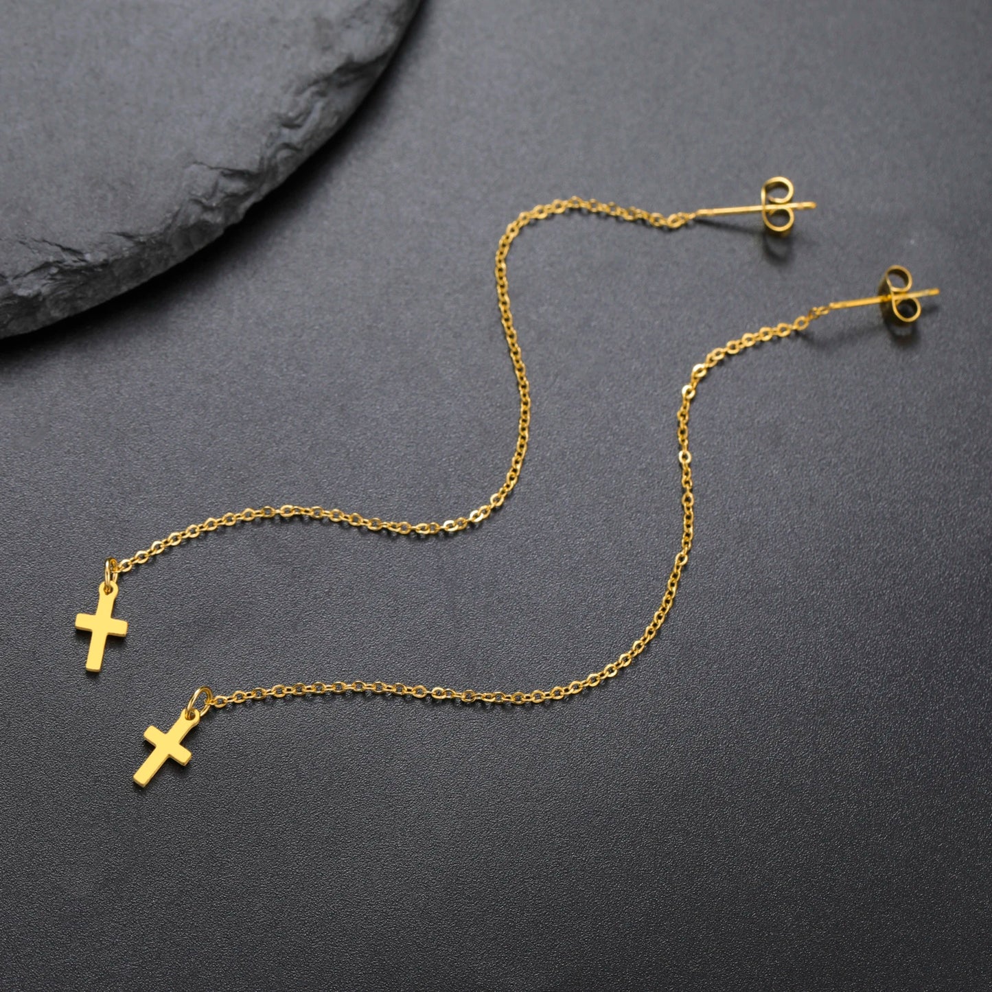 Esther Cross Long Earrings