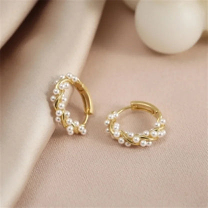 Lucrecia Imitation Pearl Hoop Earrings