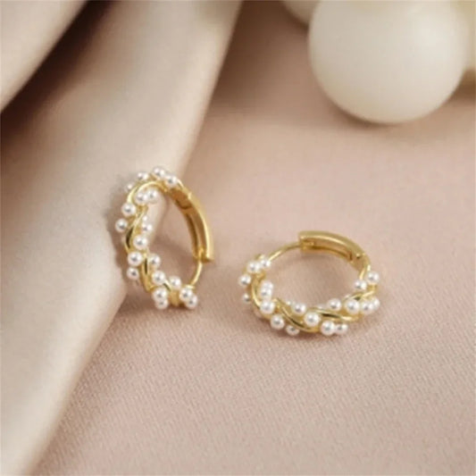 Lucrecia Imitation Pearl Hoop Earrings