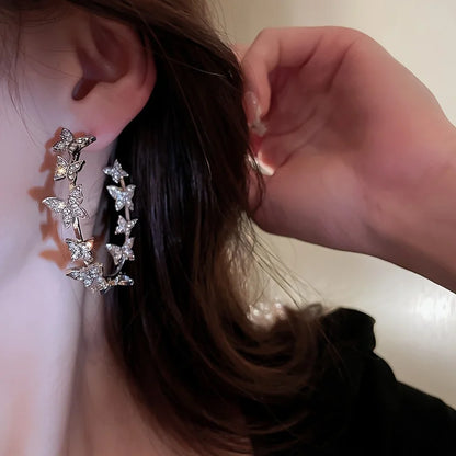 Paris Butterly Hoop Earrings