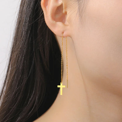 Esther Cross Long Earrings