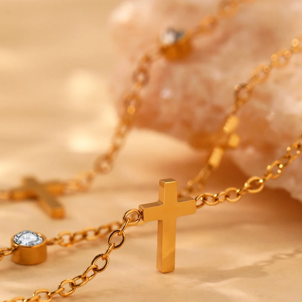 Carmen Cross Necklace and Bracelet Set
