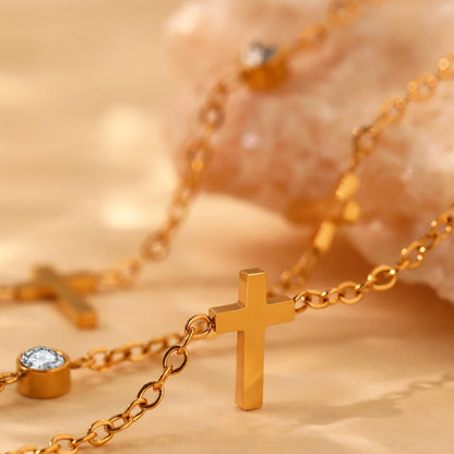 Carmen Cross Necklace and Bracelet Set