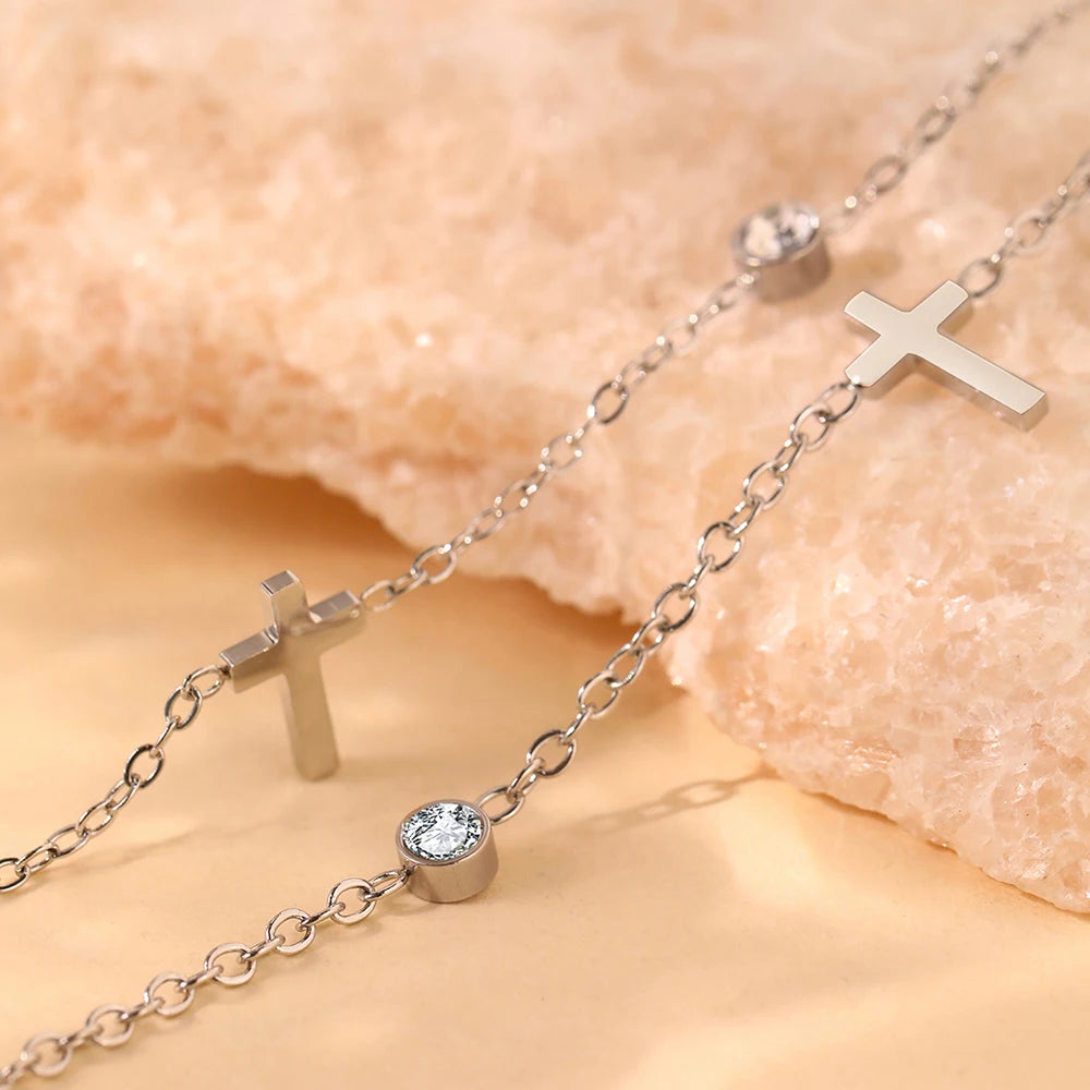 Carmen Cross Necklace and Bracelet Set